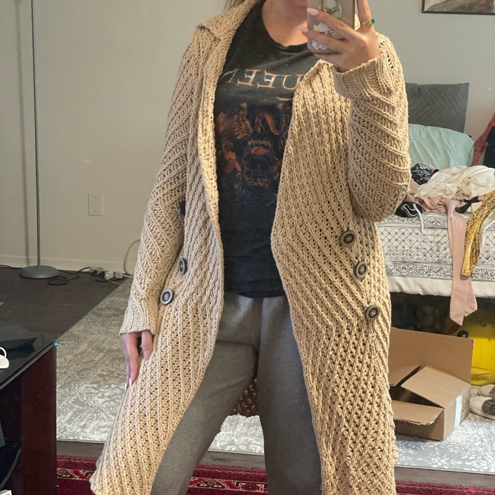 Sweater trench coat
